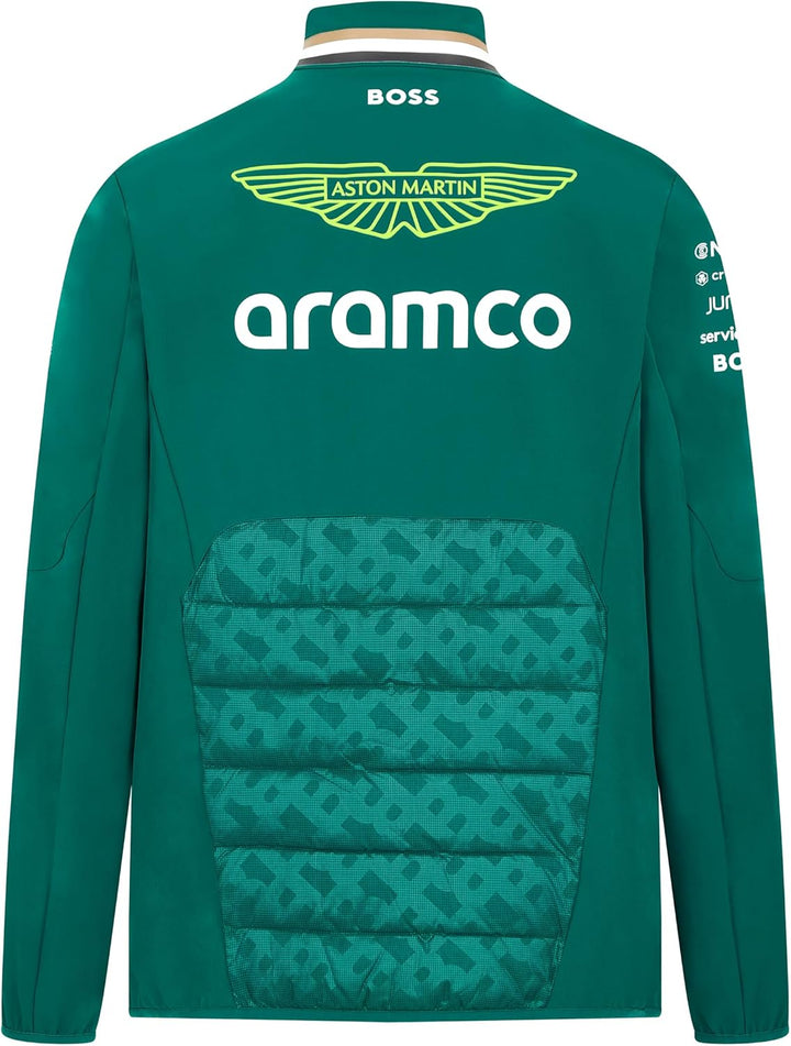 Aston Martin F1 Herren 2024 Hybrid Team Jacke mit Thermore Polsterung - Grün 3XL Grün, 3XL Gr&amp;
