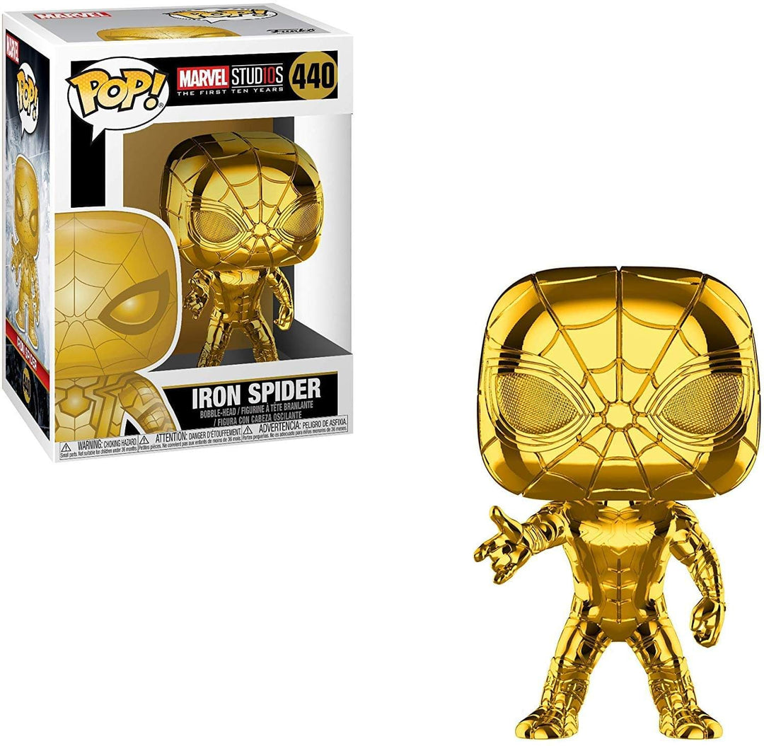 Funko POP! Bobble: Marvel: Marvel Studios 10: Iron Spider (Chrome) Standard, Standard