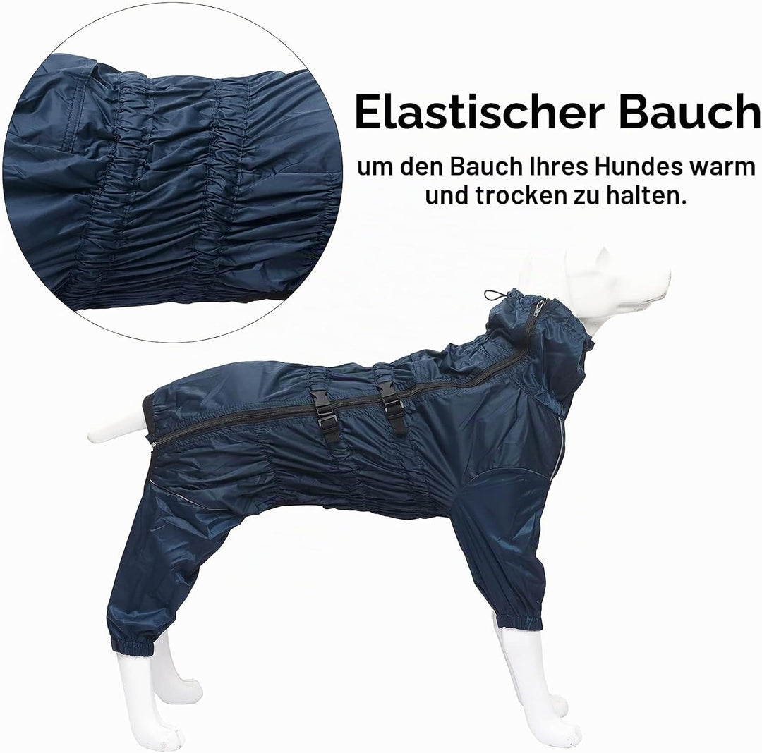 Geyecete -Regenmantel für hunde mit vier Beinen,Hunde Regenjacken Hosenanzug mit Geschirr loch, refl