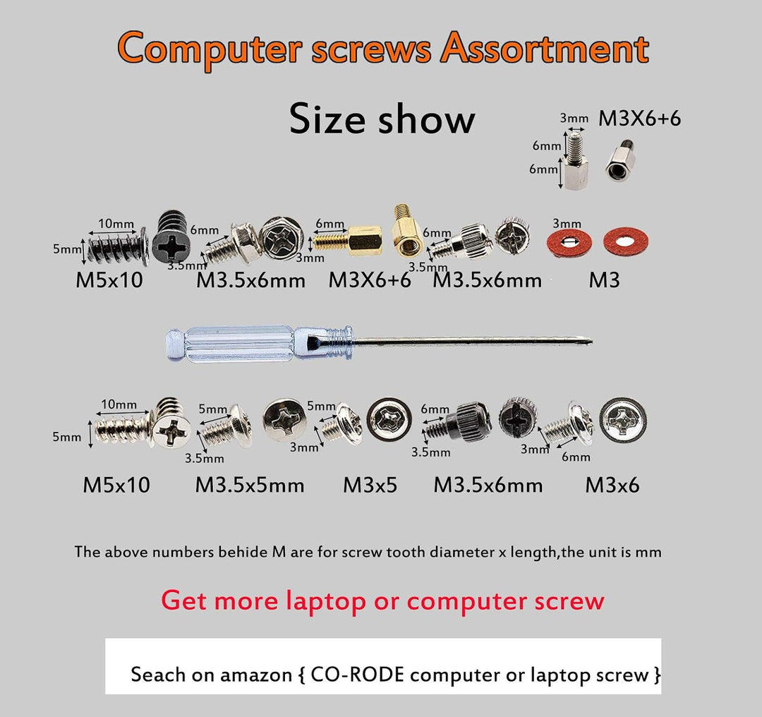 CO-RODE 737 Stück PC Computer Schrauben &amp; Standoffs Sortiment Kit für Festplatten-Computergehäuse, M