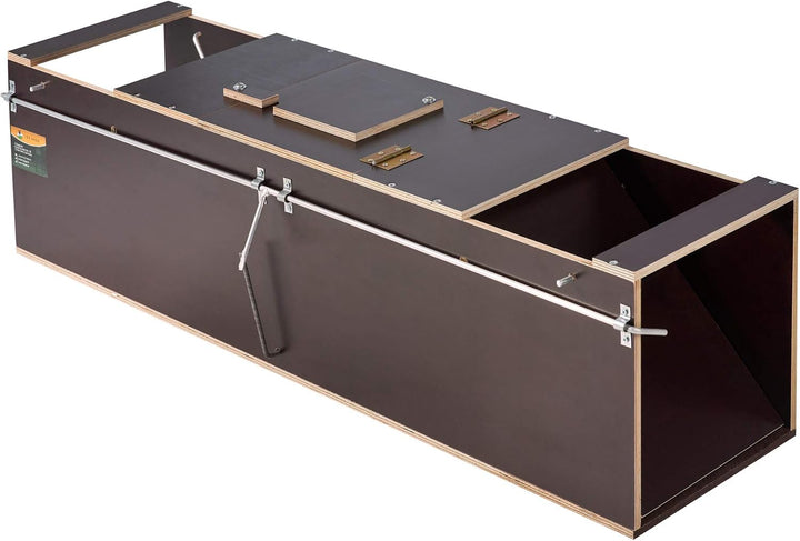 123jagd Katzenfalle Lebendfalle 100 x 25 x 27 cm Holz Marderfalle mit Lockmittel Tierfalle Lockstoff
