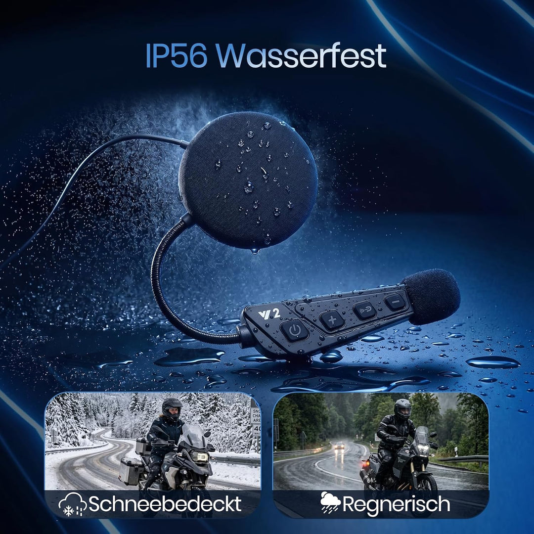 Motorradhelm Bluetooth Headset, Motorrad Headset für Radfahren Skifahren