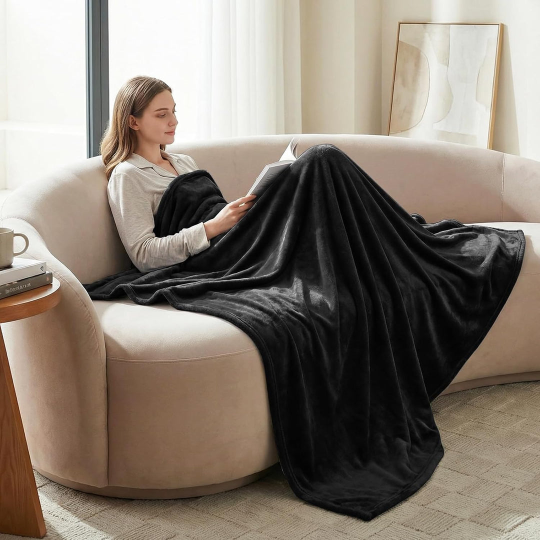CozyLux Kuscheldecke Flauschig Decke 230x270 cm Schwarz, 230x270 cm Schwarz