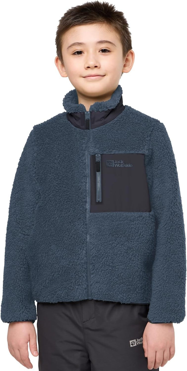 Jack Wolfskin Unisex Kinder Ice Curl Jacket K Fleece-Jacke 92 midnight sky, 92 midnight sky