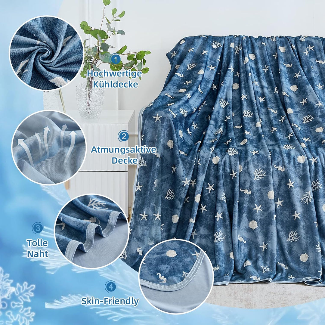 WONGS BEDDING Kühldecke Sommerdecke mit Japanische Arc-Chill Q-Max 0,43 Kühlfasern, Kühlende Decke f