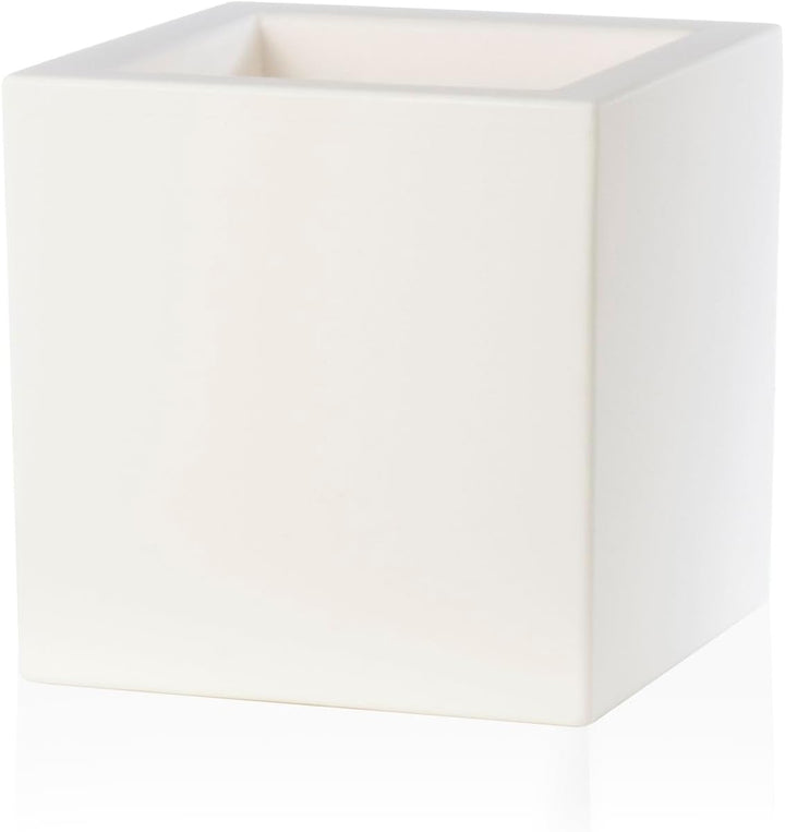 TERAPLAST Blumentopf Schio Cubo 40 cm Made in Italy recyclebar 40 cm Cappuccino, 40 cm Cappuccino