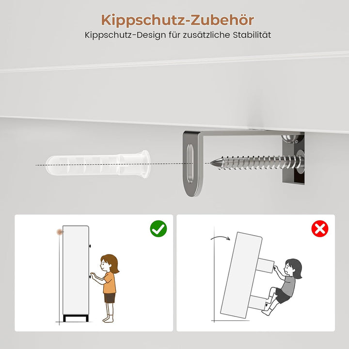 AOGLLATI Schuhschrank Schmal, Schuhkipper mit 2 Klappen, Holz, Weiss 2 Klappen Schuhschrank, 2 Klapp