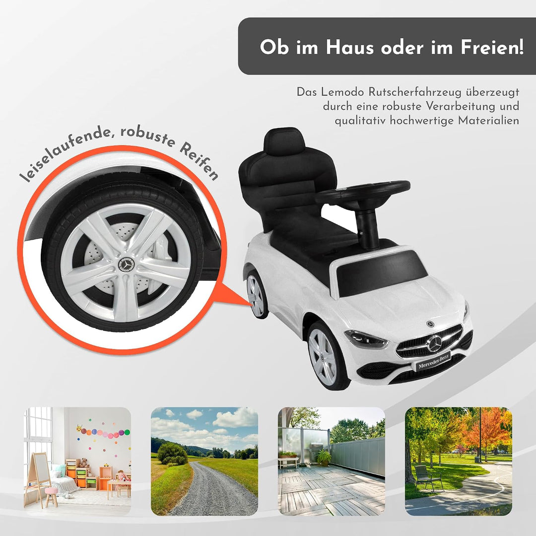 Lemodo Rutschauto ab 1 Jahr – Rutscherfahrzeug Kinderfahrzeug mit Schiebestange und Sicherheitsbügel