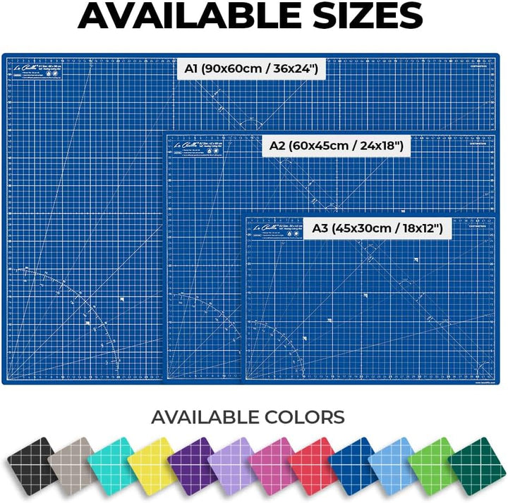 La Canilla Schneidematte A1 Selbstheilend (60x90 cm - 36x24") Cutting Mat Schneideunterlage für Bast