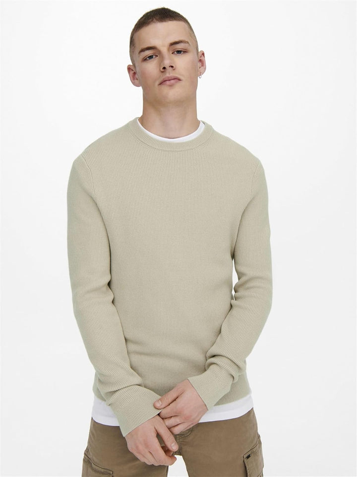 ONLY &amp; SONS Male Strickpullover ONSPHIL Pullover XS Silver Lining, XS Silver Lining