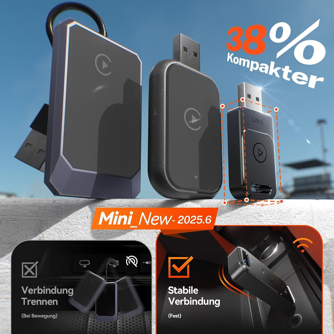 für Apple Carplay Wireless Adapter, Autoverbindung, Keine Latenz, Plug&amp;Play, Wireless Carplay Adapte