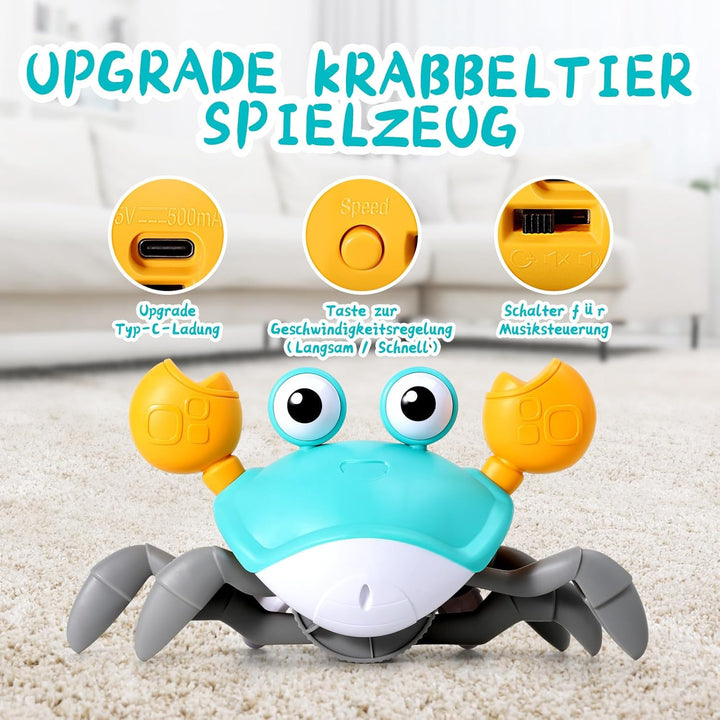 Interaktives Krabbelspielzeug, Interaktive Musikkrabbe, die automatisch Hindernissen ausweicht, Elek