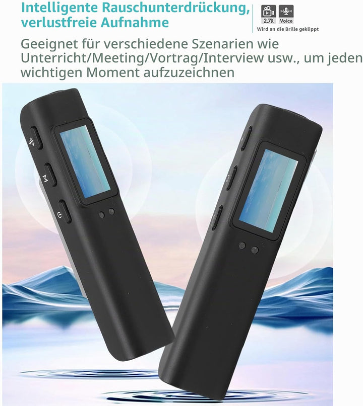 Clip-on-Kamera für Brillen, 2,7K 30fps HD 110° Weitwinkelbrille, FPV-Sportkamera mit 0,96-Zoll-Displ