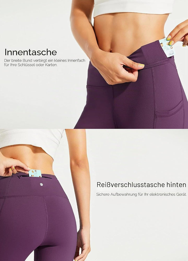 WILLIT Thermo Leggings Damen Gefütterte Leggings Winter Wasserbeständig Thermohose Hohe Taille Warme