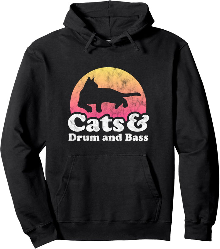 Katzen und Trommel und Bass Herren oder Damen Katze Pullover Hoodie