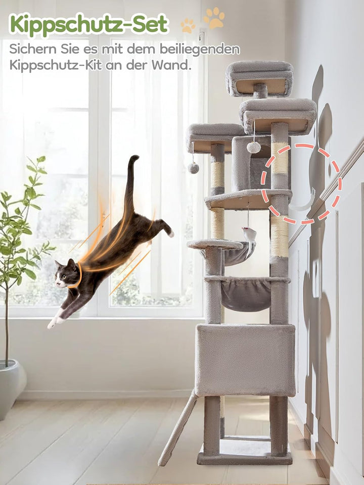 Taoqimiao 193CM Kratzbaum Gross XXL, Katzenbaum Katzenbaum Grosse Katzen Stabil Katzenkratzbaum mit