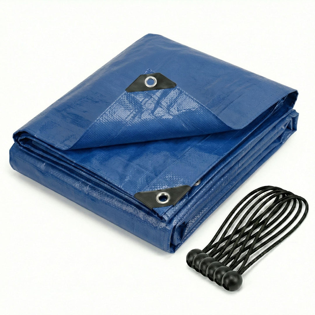 CoverUp! (4x4 m) Gewebeplane - Farbe: Blau, 200g/m² - Beständigkeit durch verstärkte Gummiecken &amp; ro