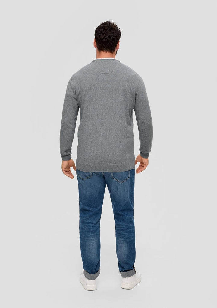 s.Oliver Pullover mit Crew Neck Herren XXL Grau, XXL Grau