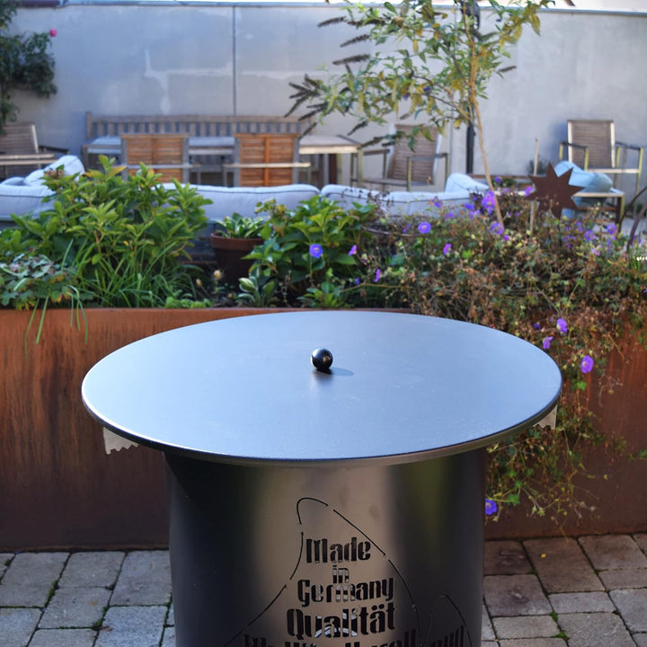 Grillrost.com Das Original Abdeckplatte 85cm mit Griff - für Feuerplatten, Feuerschalen &amp; Feuerwanne