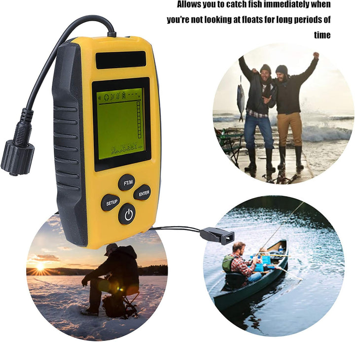 Fischfinder Sonarsensor 200 kHz Tragbarer Sonar Fischfinder LCD Display Angeln Tiefenmesser 0,7 m bi