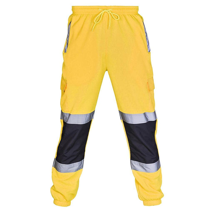 Arbeitshose mit vielen Taschen Lange Cargo Hose Warnschutz Warnschutzhose Gelb Warnhose Reflektieren