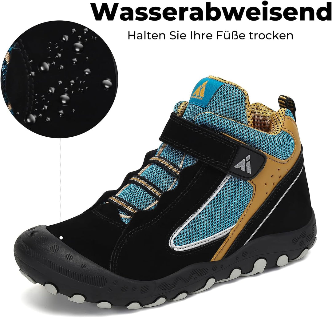 Mishansha Kinder Wanderschuhe Trekking Wanderstiefel Outdoor Trekkingschuhe 26 EU Verkehr Schwarz, 2