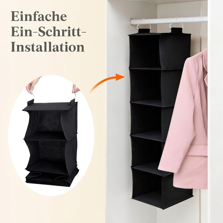 Lifewit 2 Stück Hängeregal, Schrank Organizer, Hängesystem Kleiderschrank, Hängeaufbewahrung aus Sto