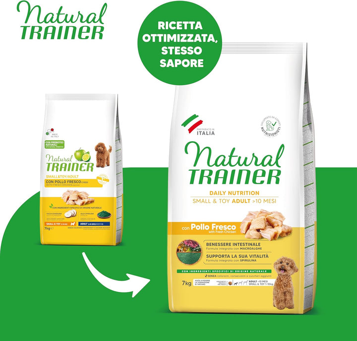 Natural Trainer Small&amp;Toy Hundefutter für Erwachsene mit Huhn - 7 kg erwachsene 7 kg (Confezione da