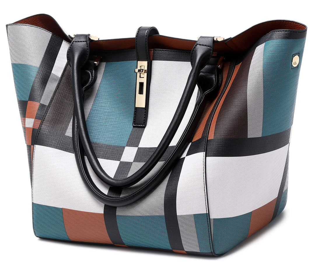sqlp Damen Henkeltaschen Leder Gross Kapazität Shopper Tasche Student Schultasche Arbeit Handtasche
