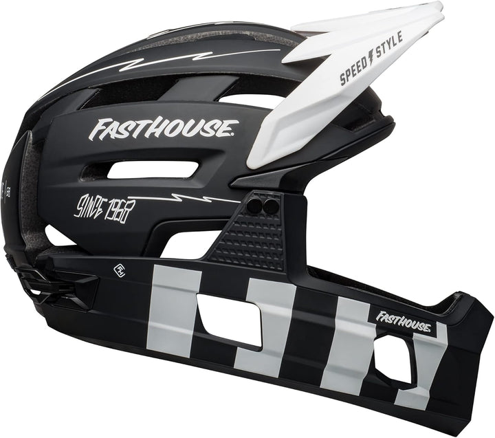 BELL Herren Super Air Helm S Matte Black/White Fasthouse, S Matte Black/White Fasthouse