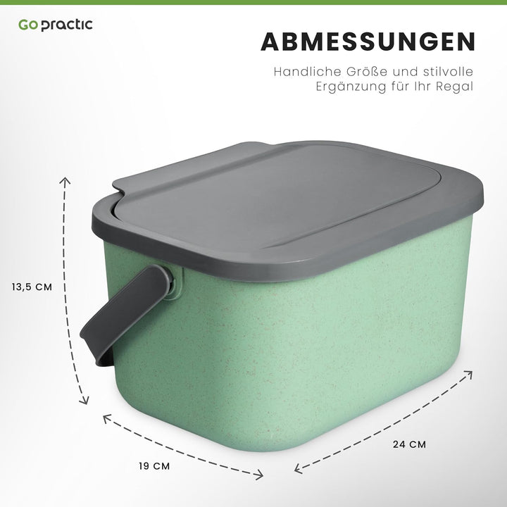 Go Practic 5-er Mülleimer-Set Küche Mülltrennsystem 2x Mülleimer 35l mit Deckel 2x 25l Mülleimer mit