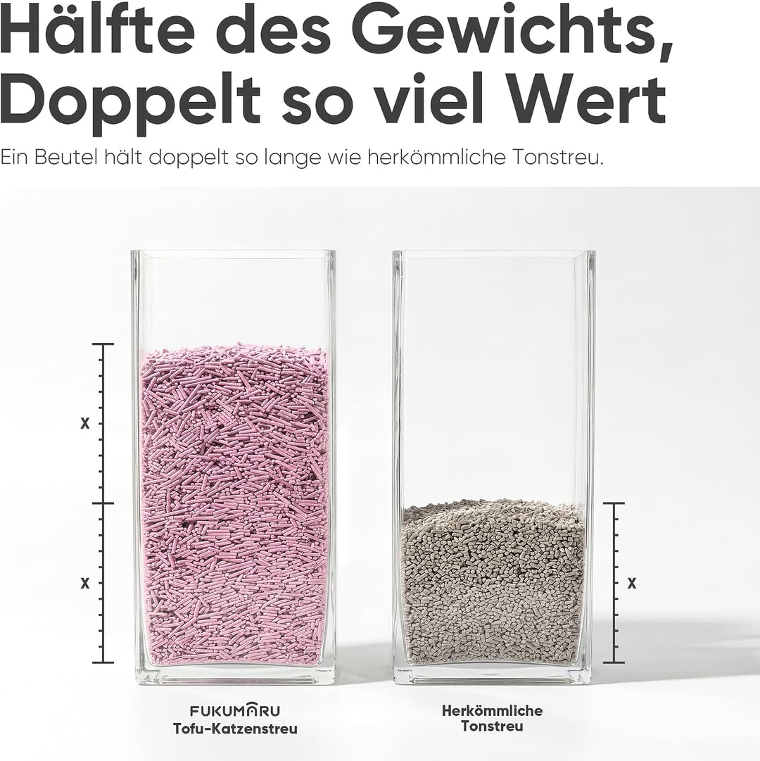 FUKUMARU Tofu Katzenstreu 5,4 kg - Klumpendes Katzenstreu, Geruchsbekämpfung mit Lavendelduft, staub