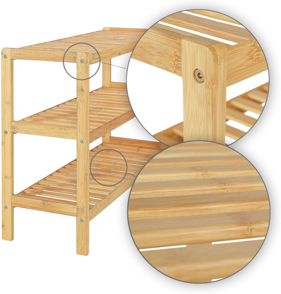 Dibea Bambusregal in zeitlosem Design, 70x26x55 cm, zur Regalwand kombinierbar, platzsparendes Stand