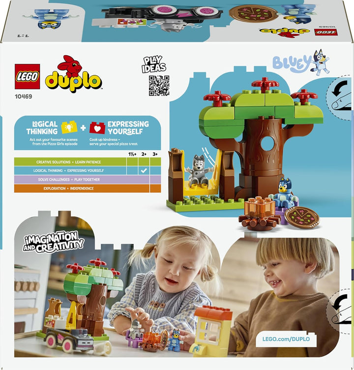 LEGO DUPLO Bluey Pizza-Schwestern mit Muffin und Bluey - Motorikspielzeug für Kleinkinder - Montesso