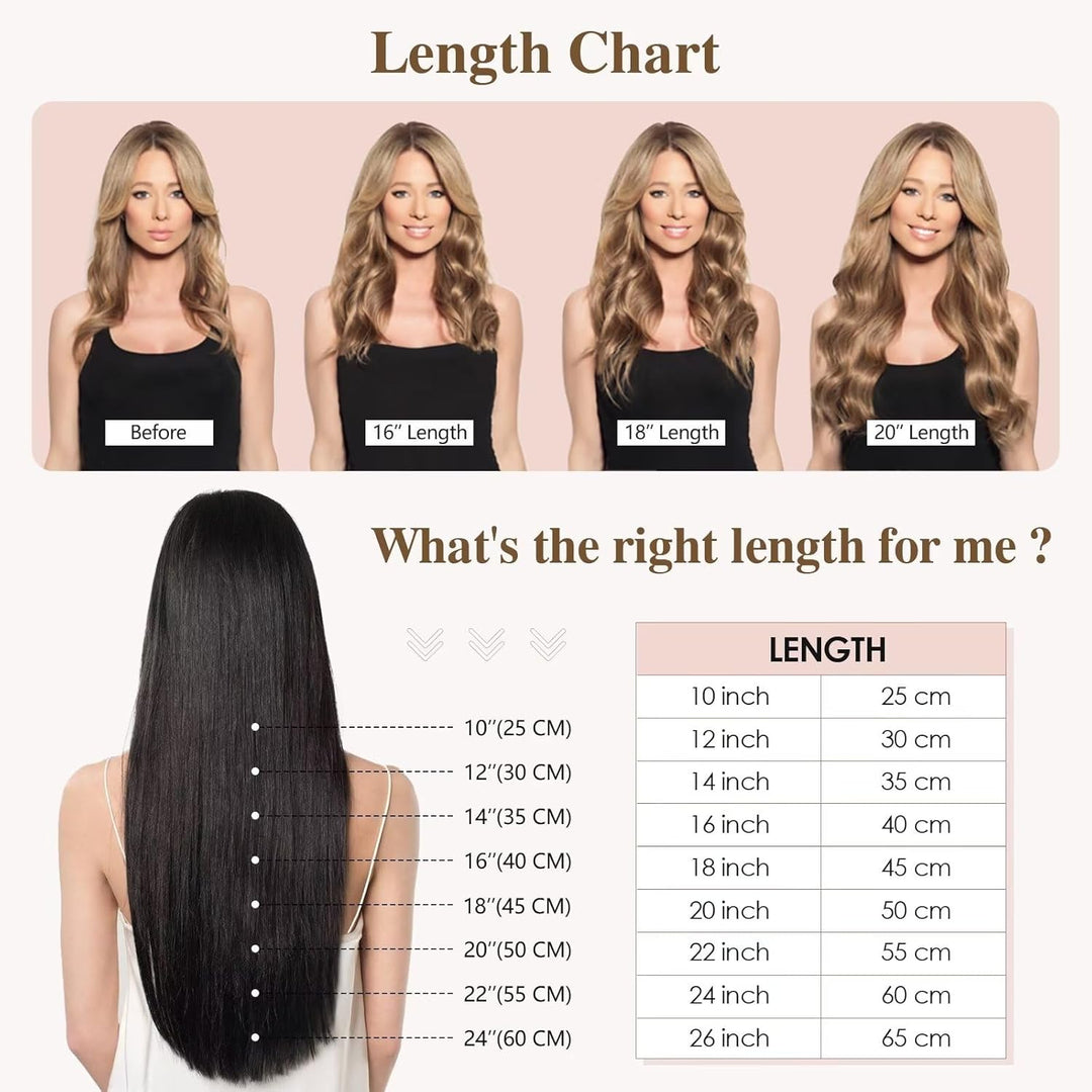 TESS Clip in Extensions Echthaar, 8pcs Clip in Haarverlängerung Remy Echt Haare Natürliche 18 Clips