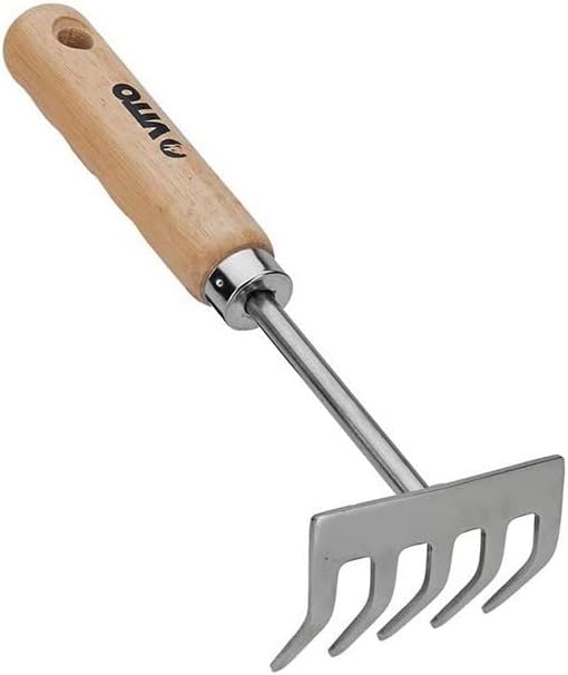 VITO - Set mit 5 Gartenwerkzeugen mit Holzgriff, Edelstahl und Eisen, handgeschmiedet, hohe Qualität