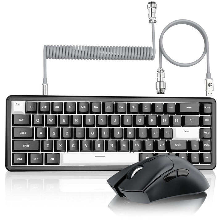 MAMBASNAKE x Attack Shark Wired Gaming Tastatur und Maus Combo, X65HE Gaming Keyboard Black, 59g Sup