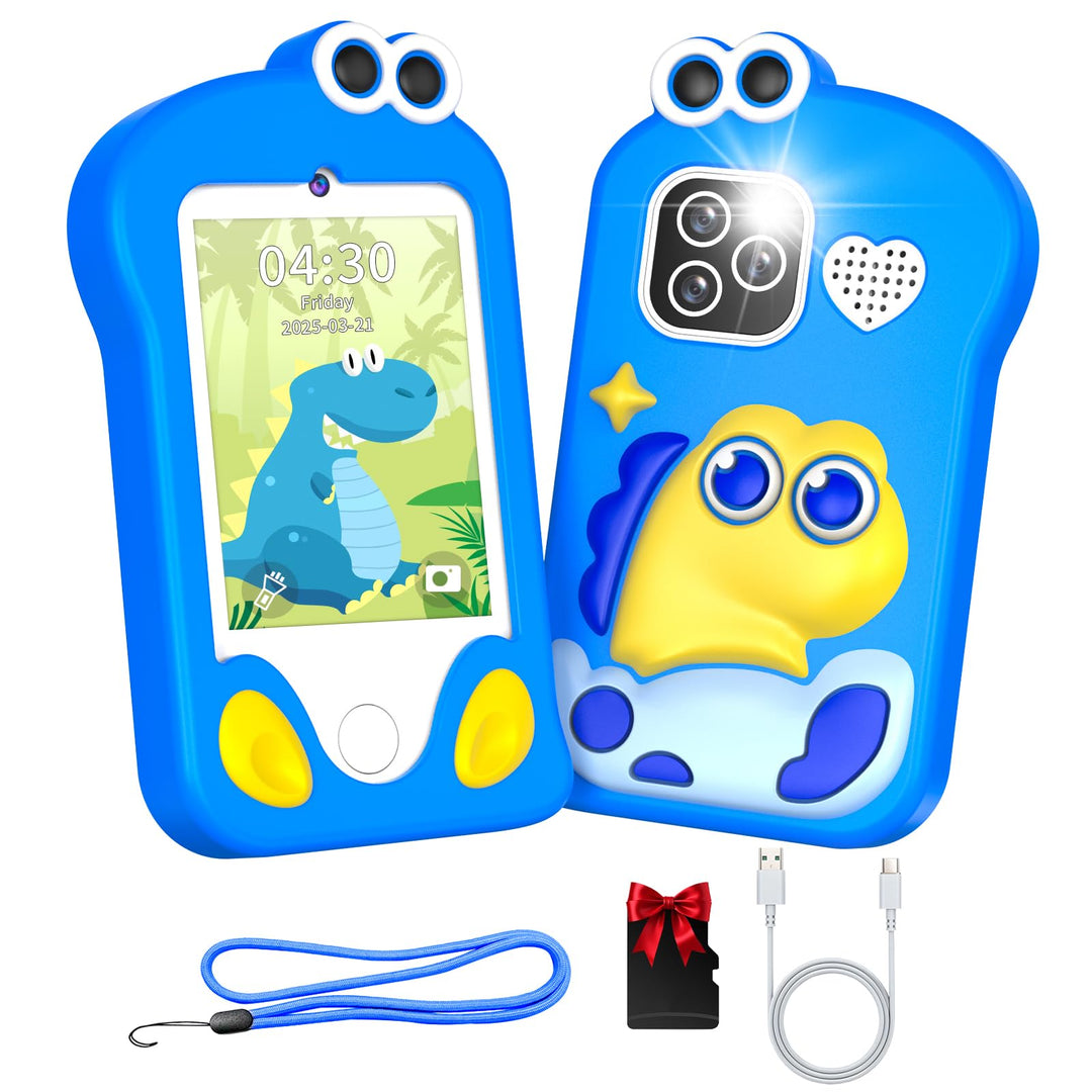 Kinderhandy Spielzeug mit Dual Kamera Kinderkamera 2.8 Inch Touchscreen Lerntelefon Lernspielzeug mi