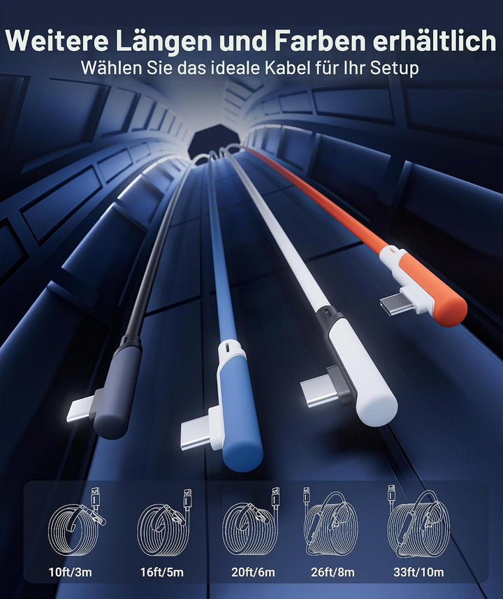 Syntech Link Kabel 6M/20FT Kompatibel mit Quest 3/2/Pro und Pico4/Pro Zubehör und PC/Steam VR, High