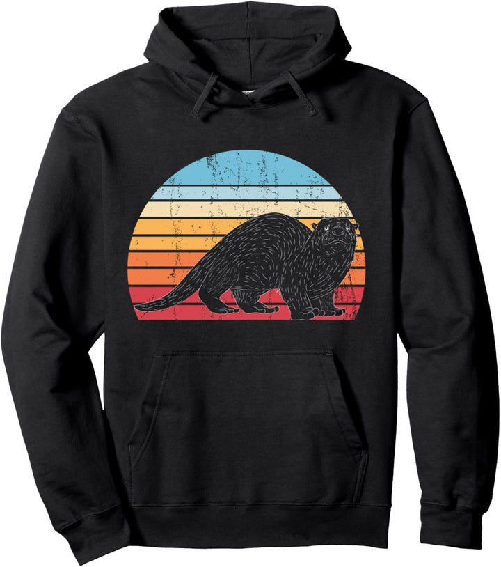 Retro Fischotter Otter Pullover Hoodie
