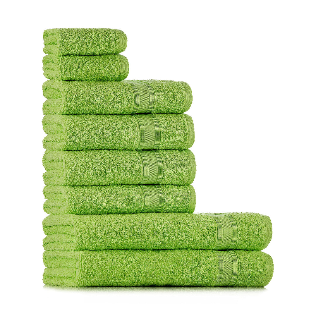 Tuiste Handtücher Set Apfel Grün |%100 Baumwolle Handtuch Set 8 Teilig | 2X Badetücher (70x140), 4X