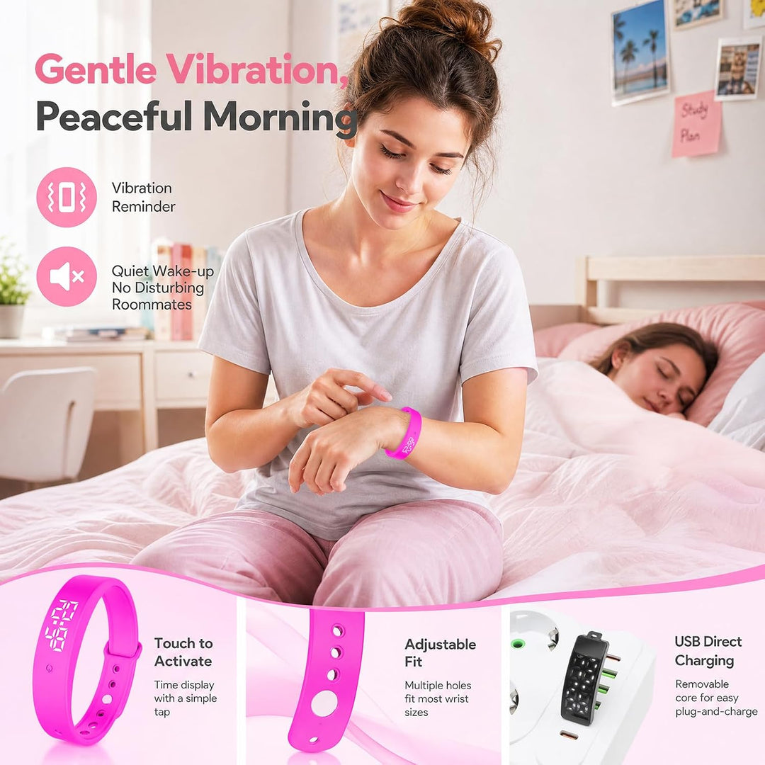 CEWROM Vibrationswecker Armband, Wecker Armband Vibration mit Timer, Vibrationsalarm Erinnerung Uhr,