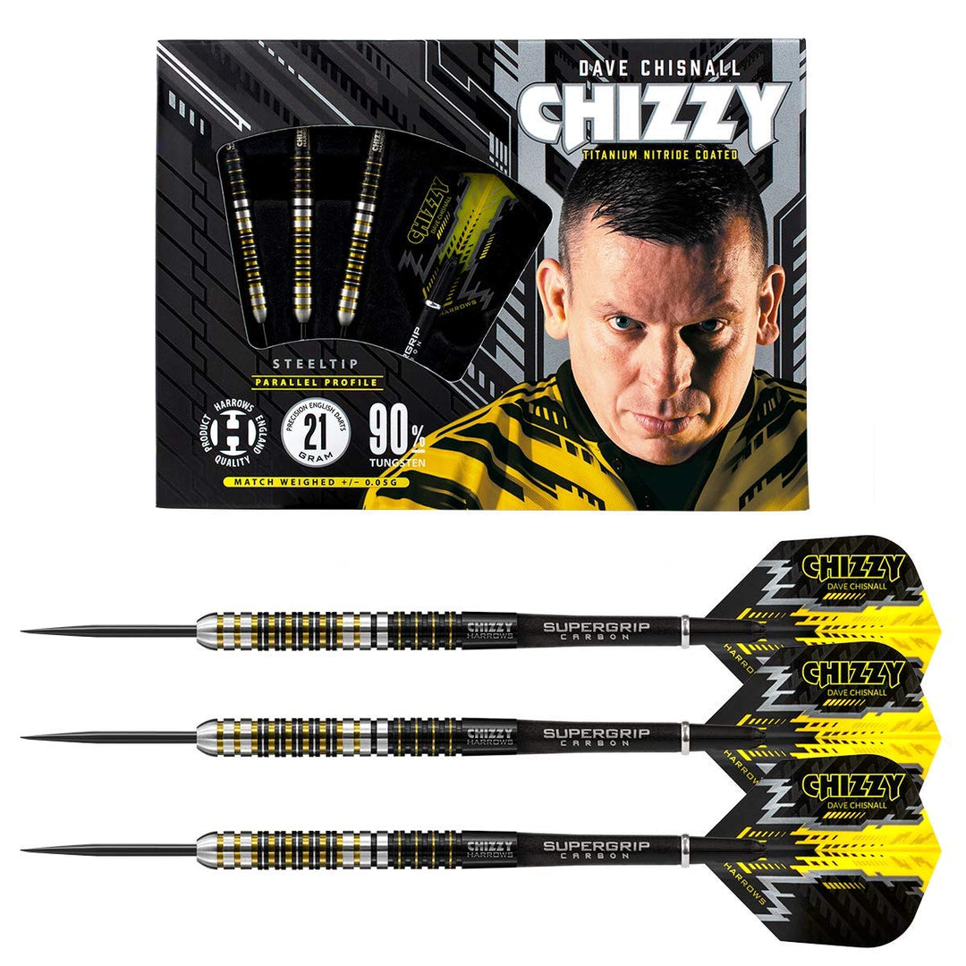 Harrows Steel Darts Dave Chisnall Chizzy 90% Tungsten Steeltip Dart Steeldart 21 Gramm, 21 Gramm