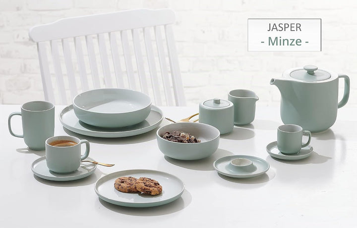 Ritzenhoff &amp; Breker Kombiservice Jasper, 16-teilig, Mint-Grün, Steinzeug, Teller Schalen und Becher