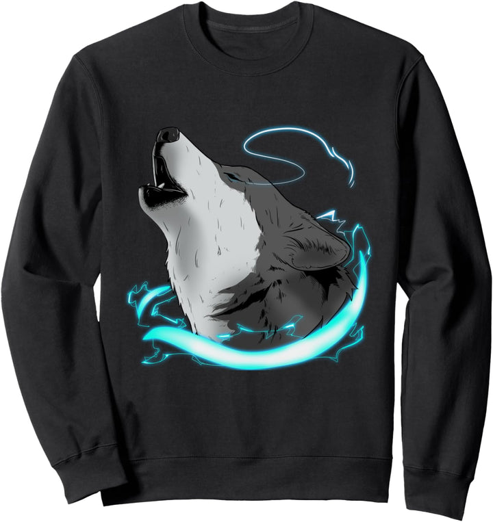 Wolf Energie elektrischer Strom Futuristisch heulende Wölfe Sweatshirt