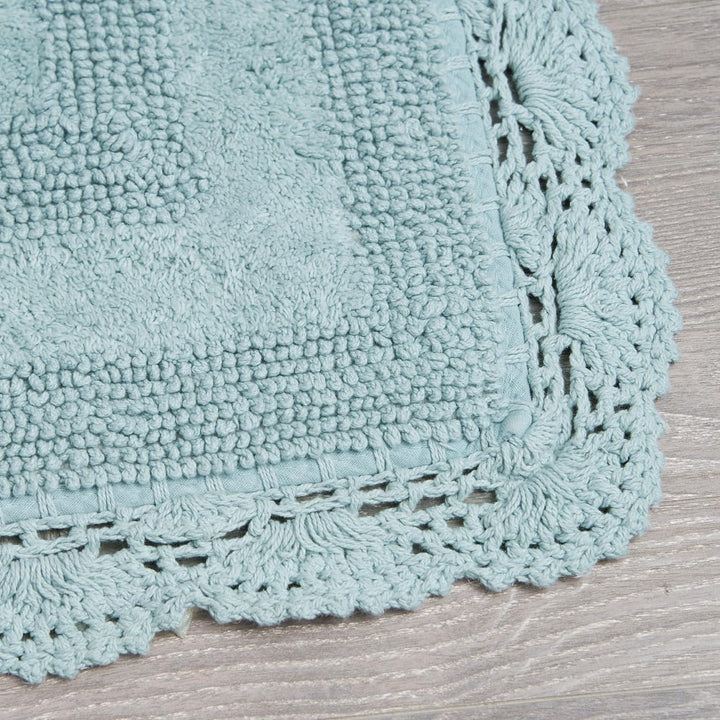 Laura Ashley Badvorleger, gehäkelt, Baumwolle, 43 x 61 cm, Aquamarin Aqua 17x24, Aqua 17x24