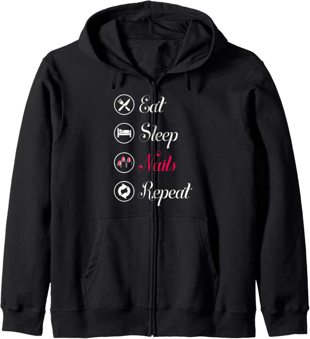 Eat. Sleep. Nails. Repeat. Kapuzenjacke