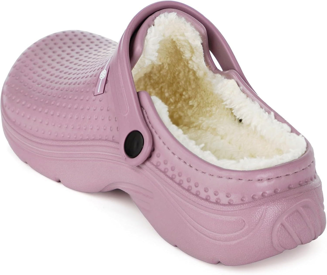Damen Herren Lined Clogs Winter Hausschuhe Gefüttert Pantoletten Gartenschuhe Wärme Pantoffeln Wasse