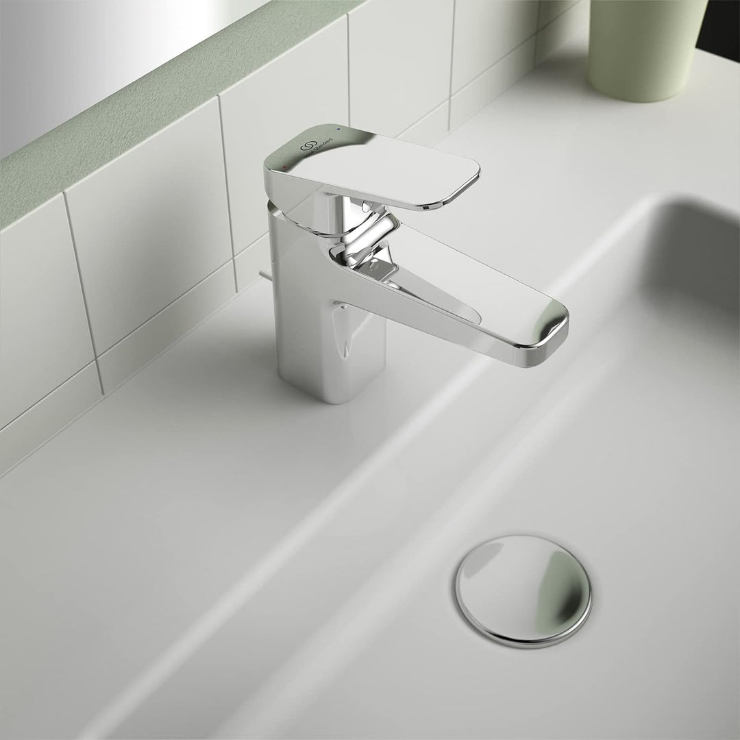 Ideal Standard BD274AA Ceraplan Waschtischarmatur mit Zugknopf-Ablaufgarnitur Auslaufhöhe 73mm EasyF