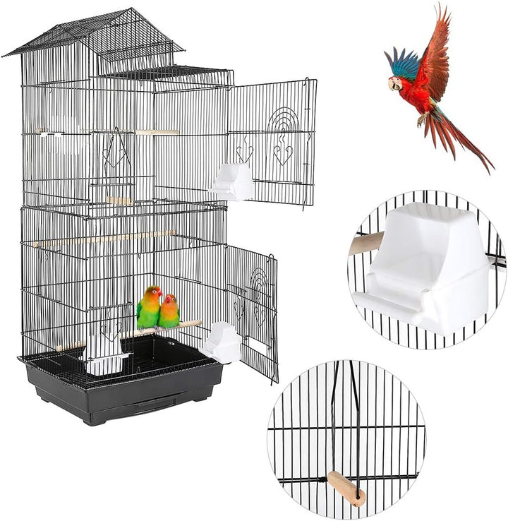 YIZHE VogelkäfigVogelvoliereVoliereVogelhausPapageienkäfigTierkäfigKäfigSittichkäfigVogelmit Holzsta